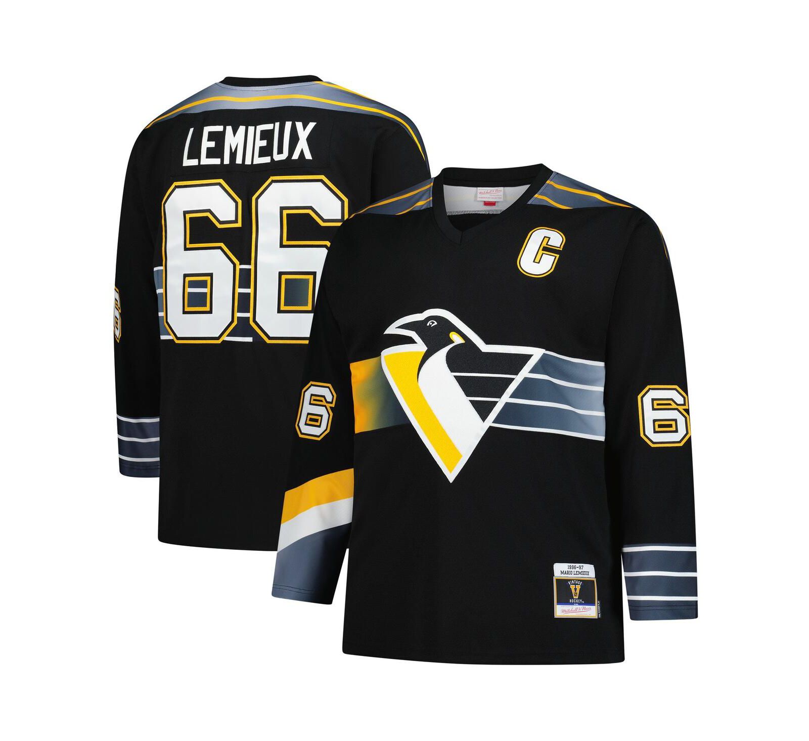 Мужская джерси Mitchell & Ness Mario Lemieux Black Pittsburgh Penguins 1996/97 Blue Line 2.0