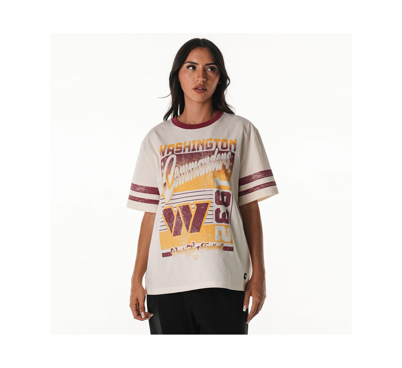 Женская футболка The Wild Collective Washington Commanders Vintage Drop Shoulder Oversized Boyfriend
