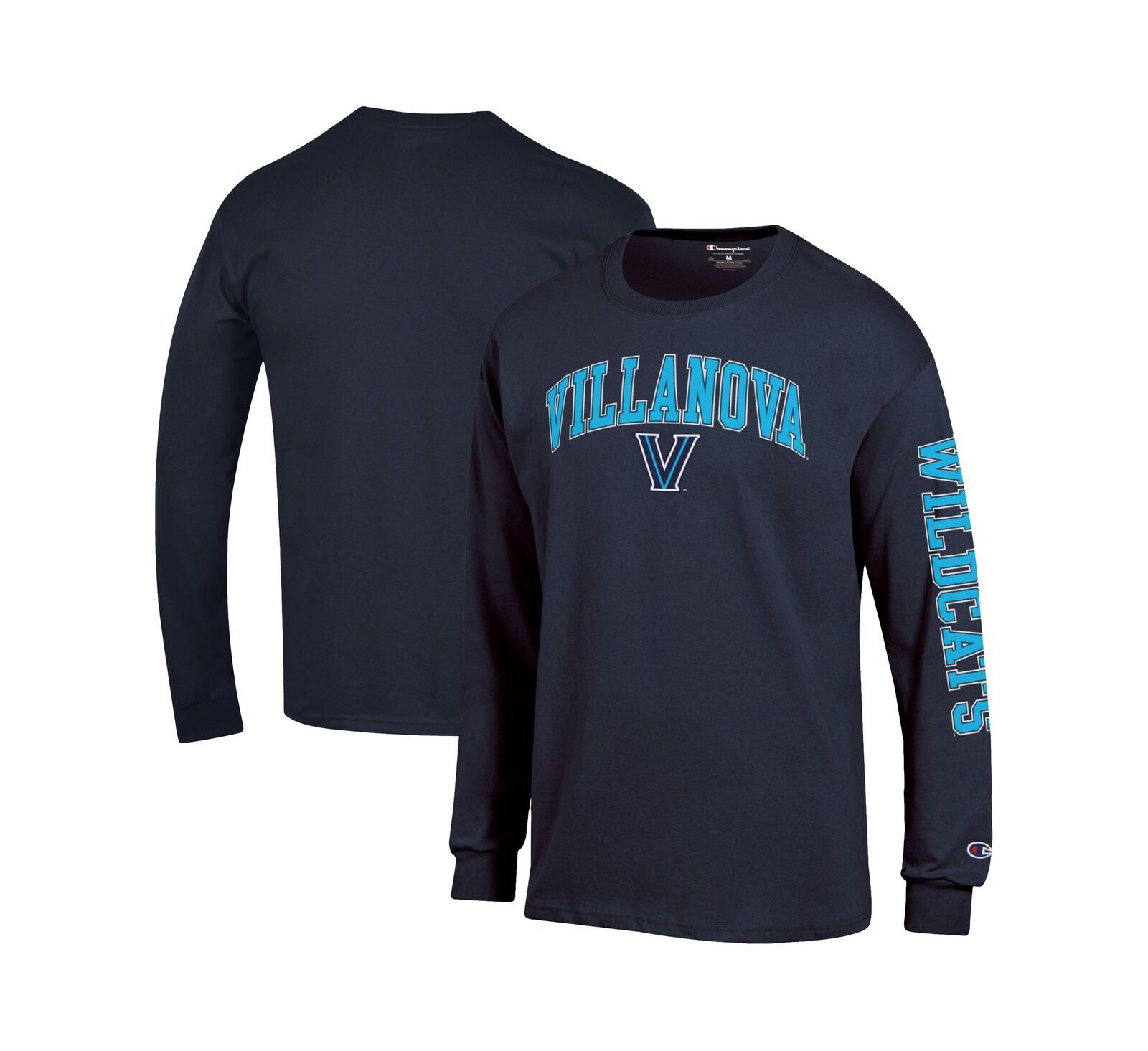 Champion Men's Navy Villanova Wildcats Arch Over Logo 2-Hit Long Sleeve T-Shirt