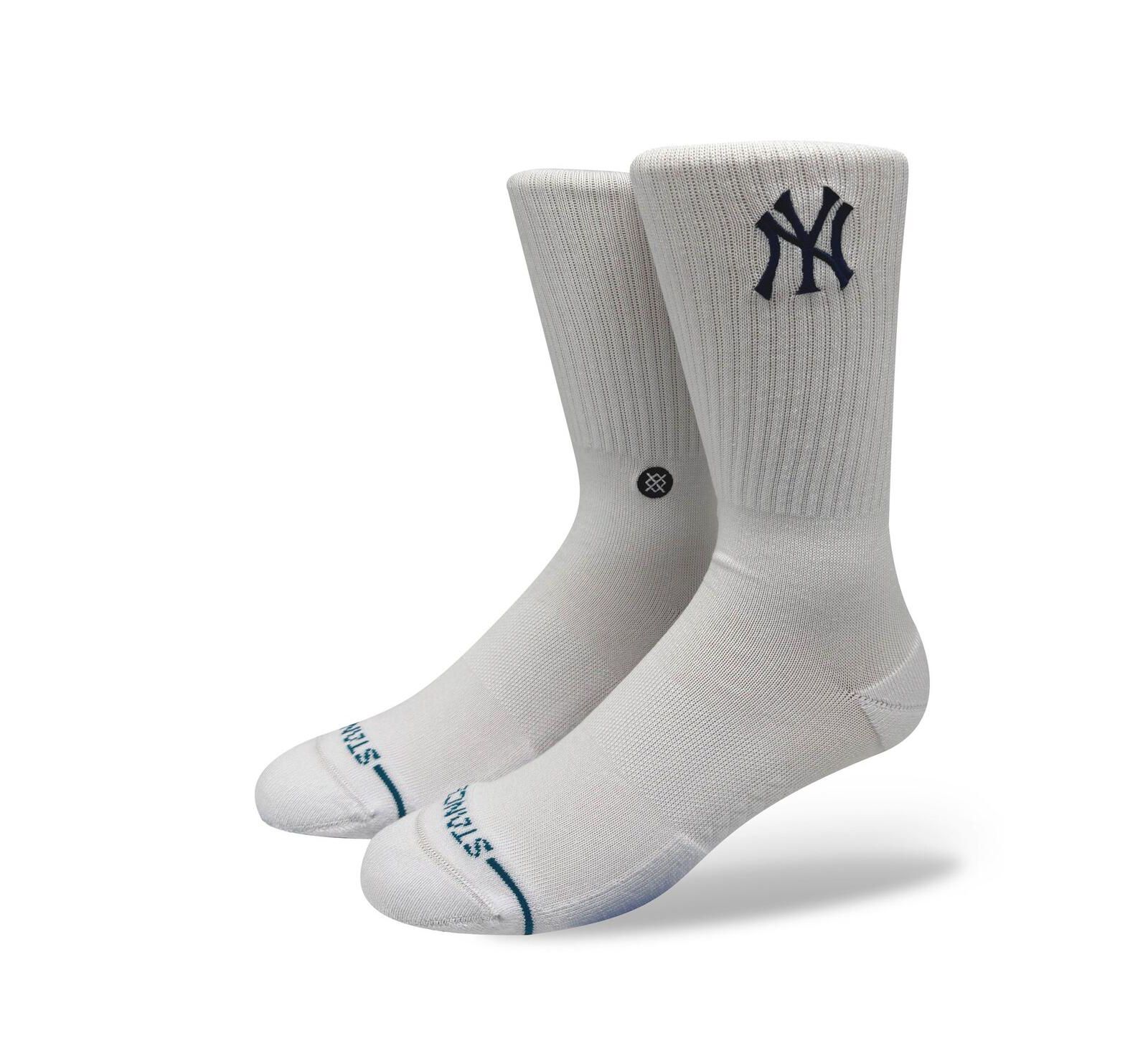 Stance Men's and Women's New York Yankees White Crested Knit Crew Socks