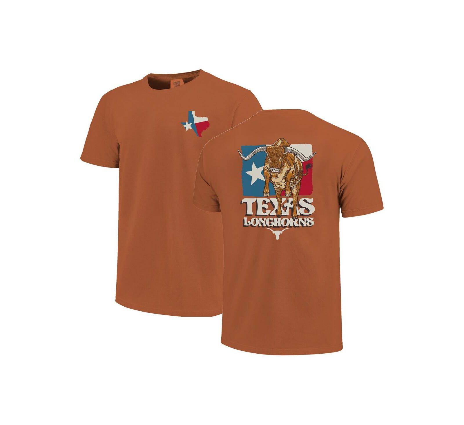 Футболка Image One Burnt Orange Texas Longhorns Hyper Local Bevo State Flag