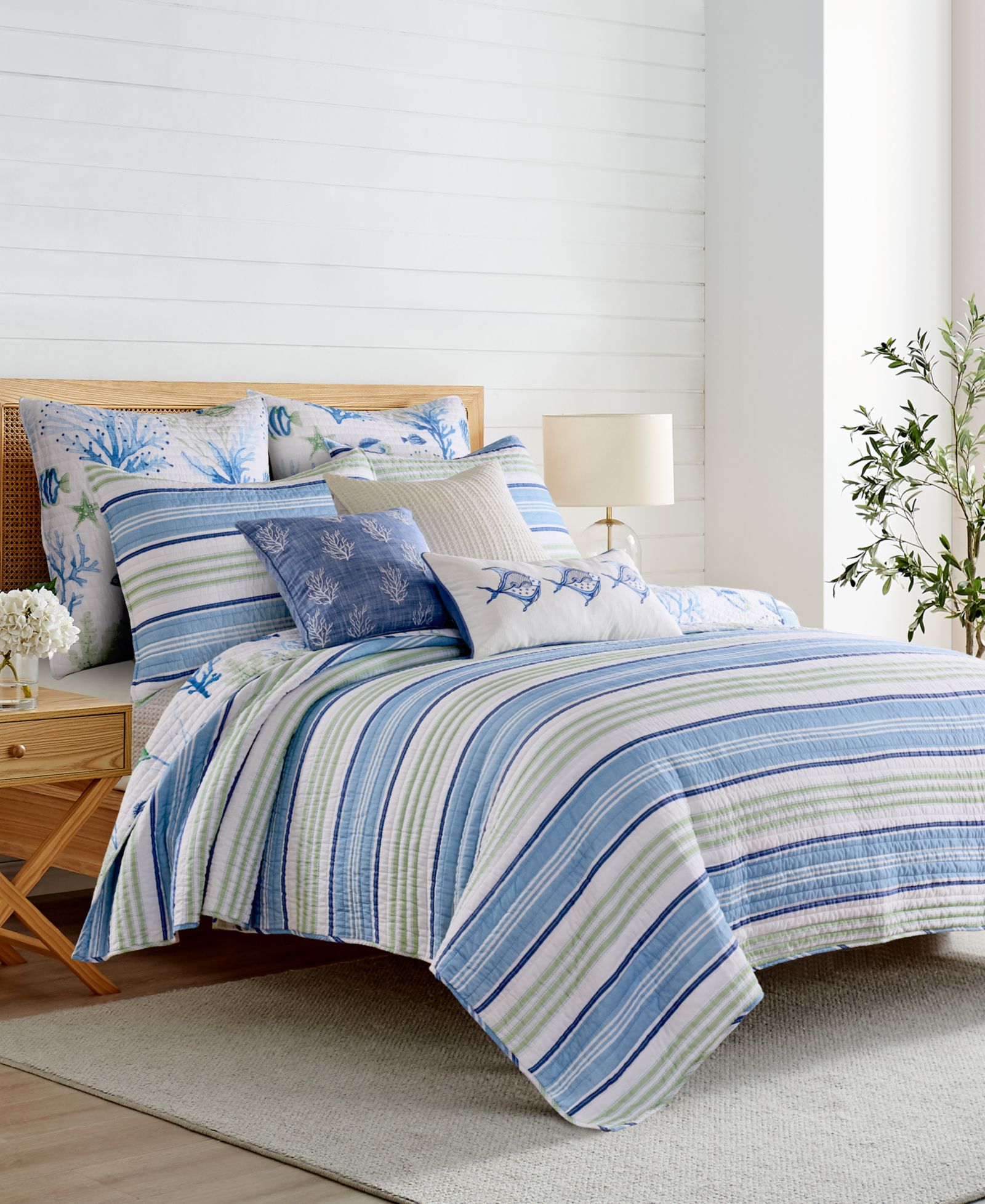Реверсивный комплект стеганого одеяла Levtex Home Harbor Bay 3-Pc., Full/Queen