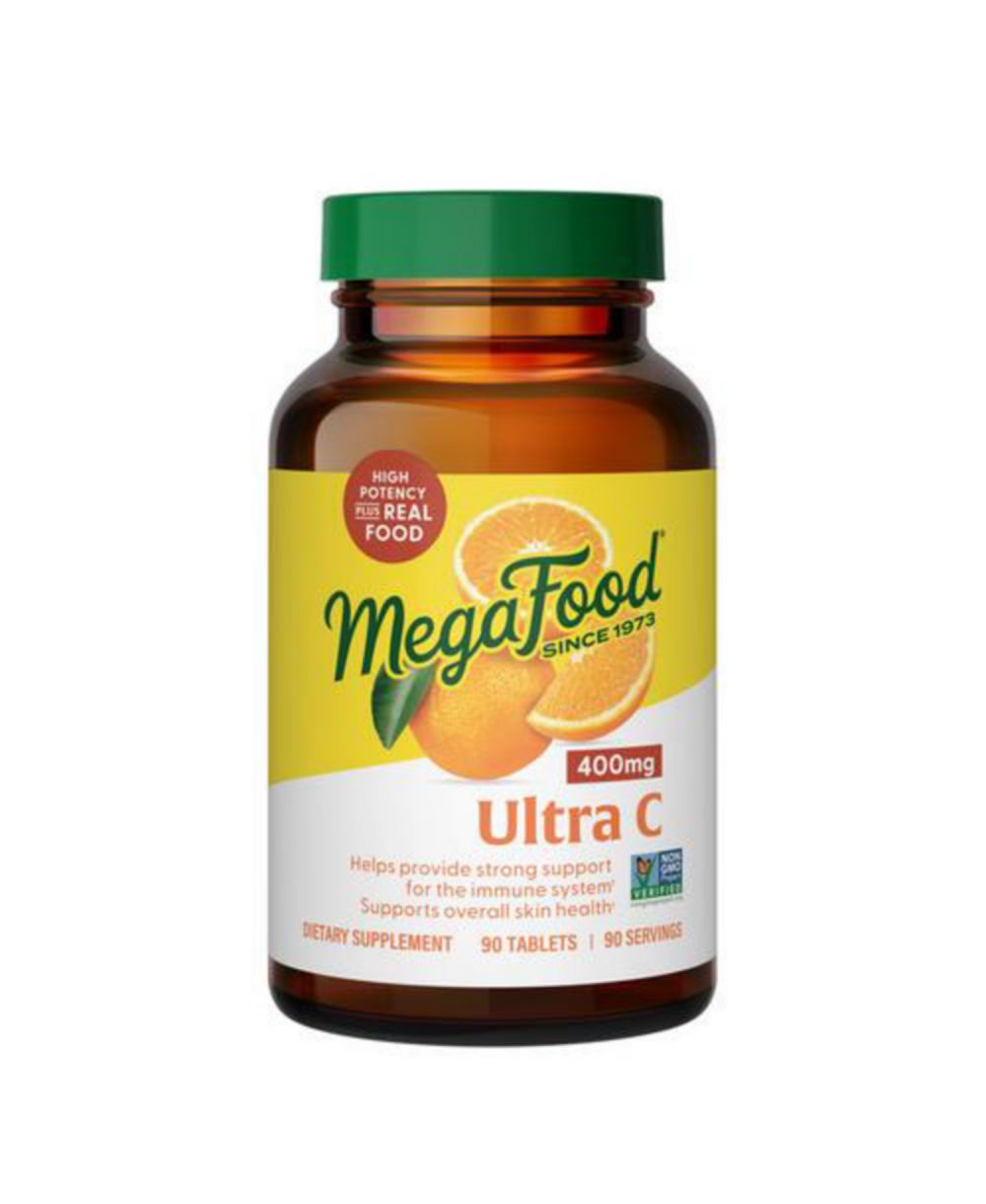 MegaFood Ultra C 400 мг витамин С для поддержки иммунитета с натуральными компонентами, 90 таблеток