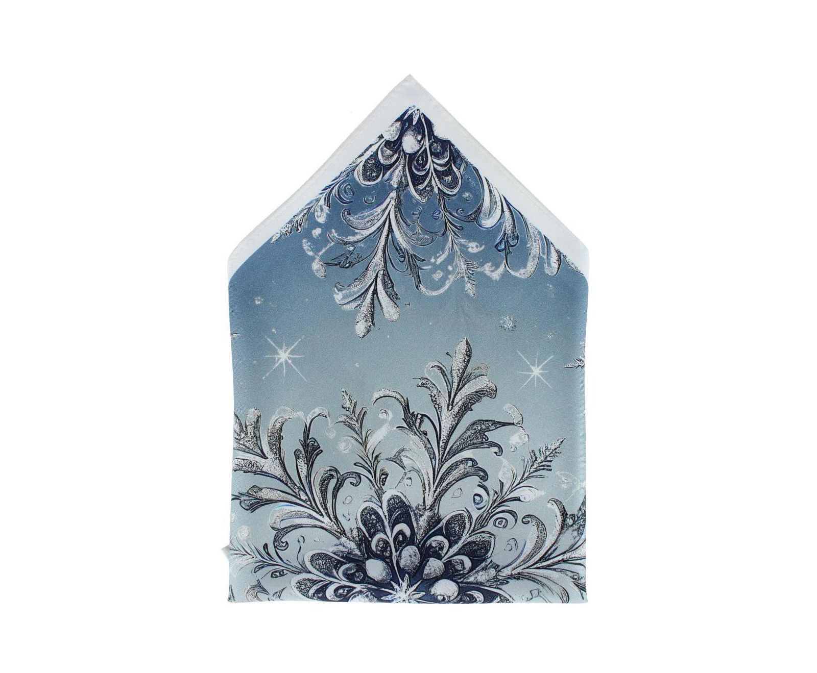 TRAFALGAR Men's Clarence The Classy Snowflake Silk Holiday 12x12 Pocket Square