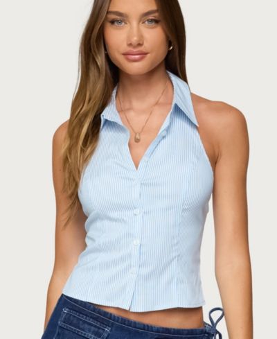 Женский топ Edikted Debra Tailored Pinstripe Button Up