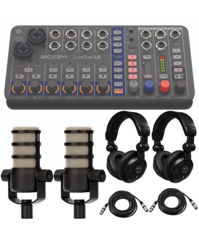 Цифровой микшер/рекордер Zoom LiveTrak L6 на 10 треков, 2 микрофона, наушники