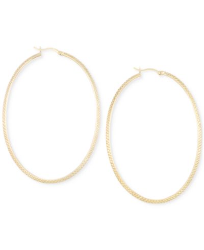 Серьги-кольца Large Oval из золотого вемеля 14k