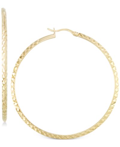 Серьги-кольца Twisted Hoop в 14k Gold Over Silver или 14K White Gold Over Silver