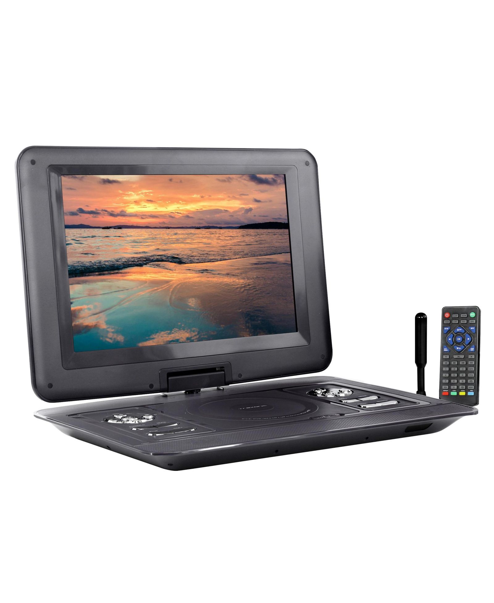 Trexonic 13.3" TFT LED 1280x800 Portable TV+DVD Player with Rechargeable Battery