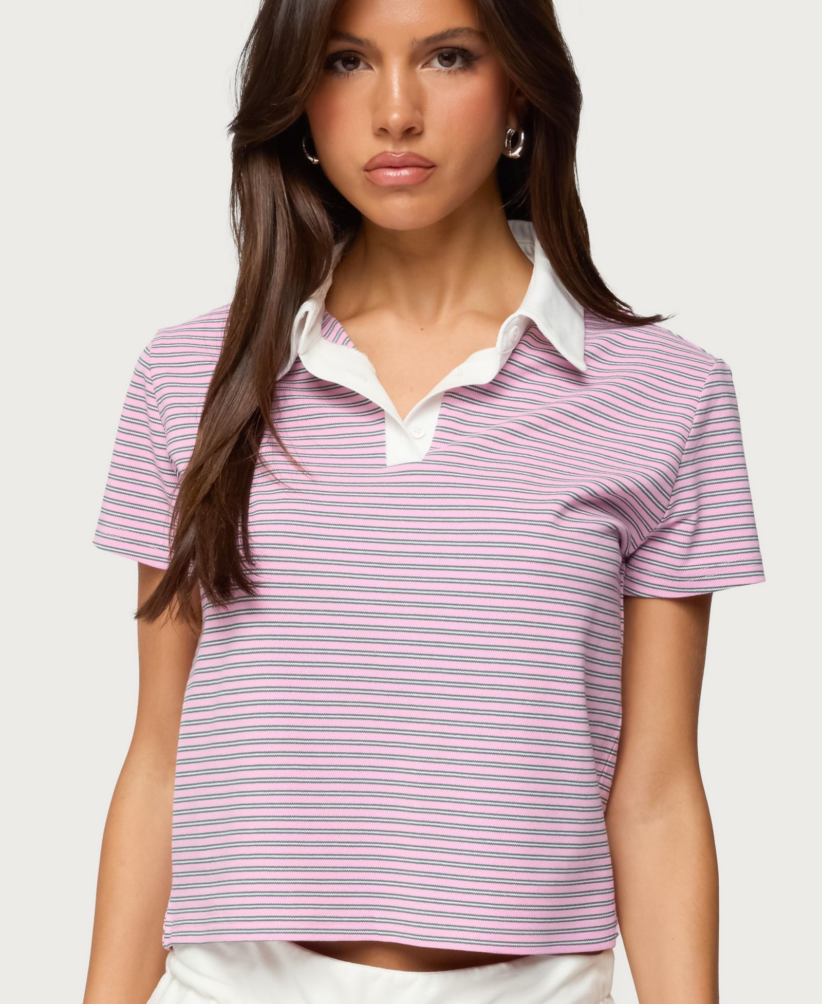Женский поло Edikted Lennie Striped