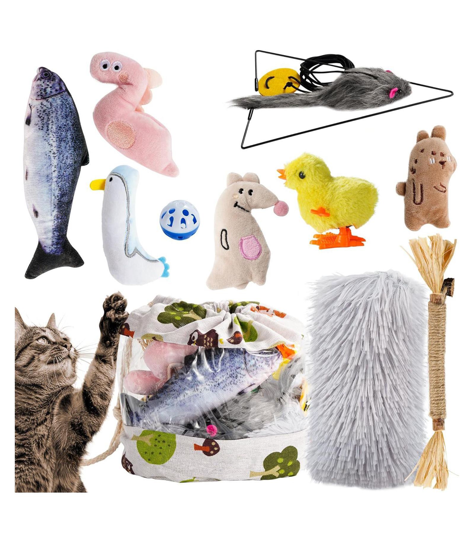 Nocciola 12-in-1 Catnip Playset, Christmas gift, Various Types of Toys for Diverse Gameplay, Interactive Toys Collection for Cats