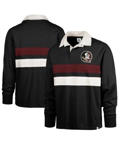 Рубашка-поло '47 Brand Men's Black Florida State Seminoles Clubhouse Knox Thames Long Sleeve Rugby