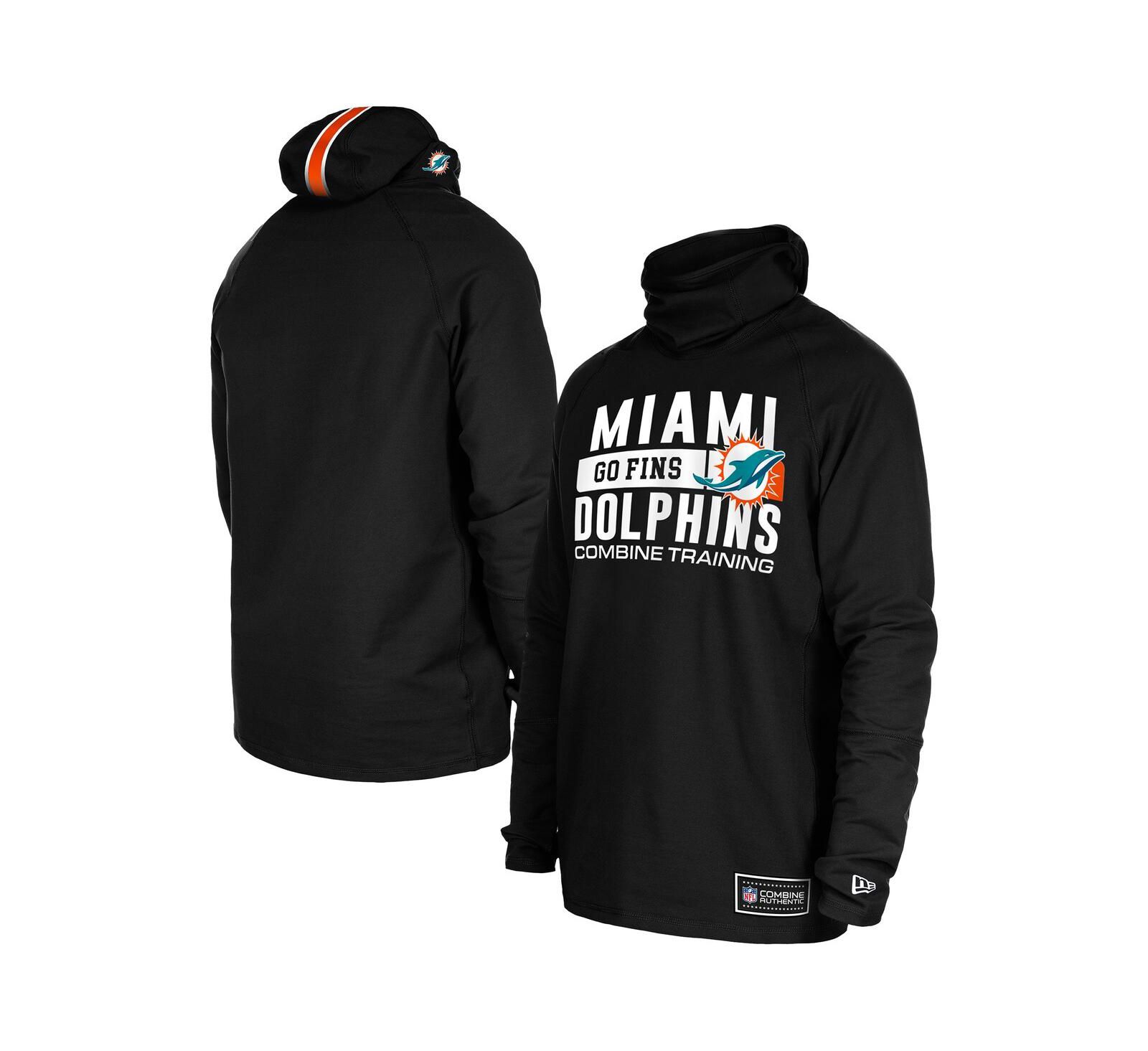 New Era Мужское худи Miami Dolphins Functional Fandom с полоской шлема, черный цвет