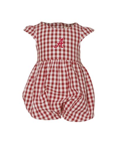 Garb Baby Girls Crimson Alabama Crimson Tide Cara Gingham Ruffled Bodysuit