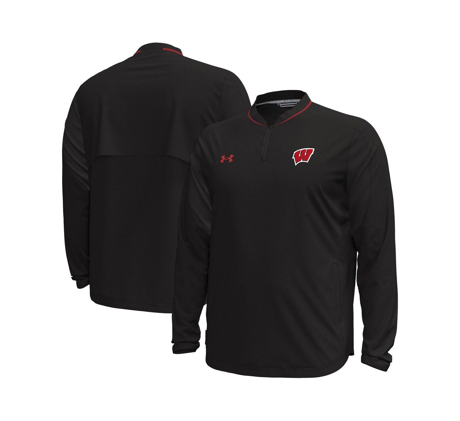 Мужская куртка Under Armor Black Wisconsin Badgers Motivate Long Sleeve Quarter-Zip