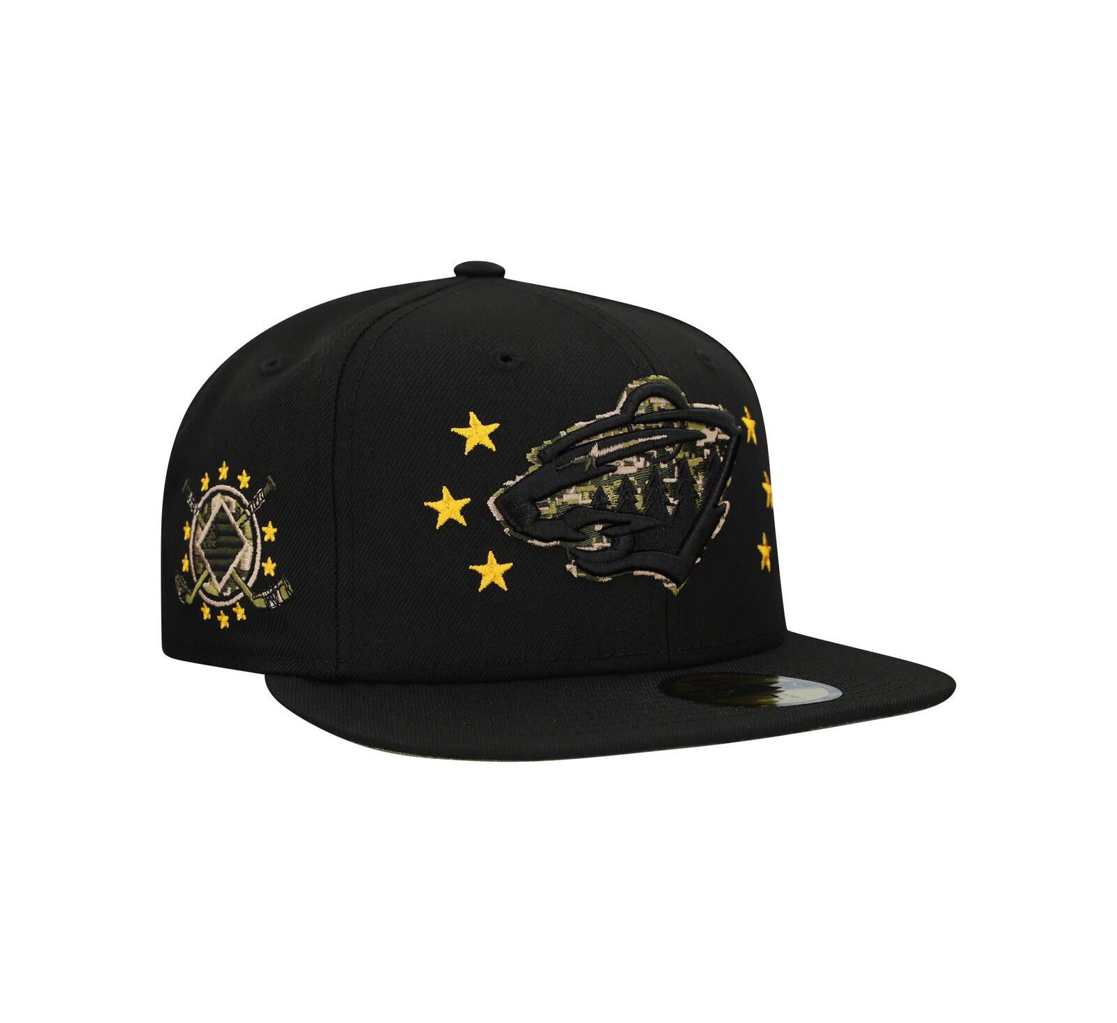 Кепка New Era Men's Black Minnesota Wild Military Appreciation Digital Camo Stars 59FIFTY Fitted