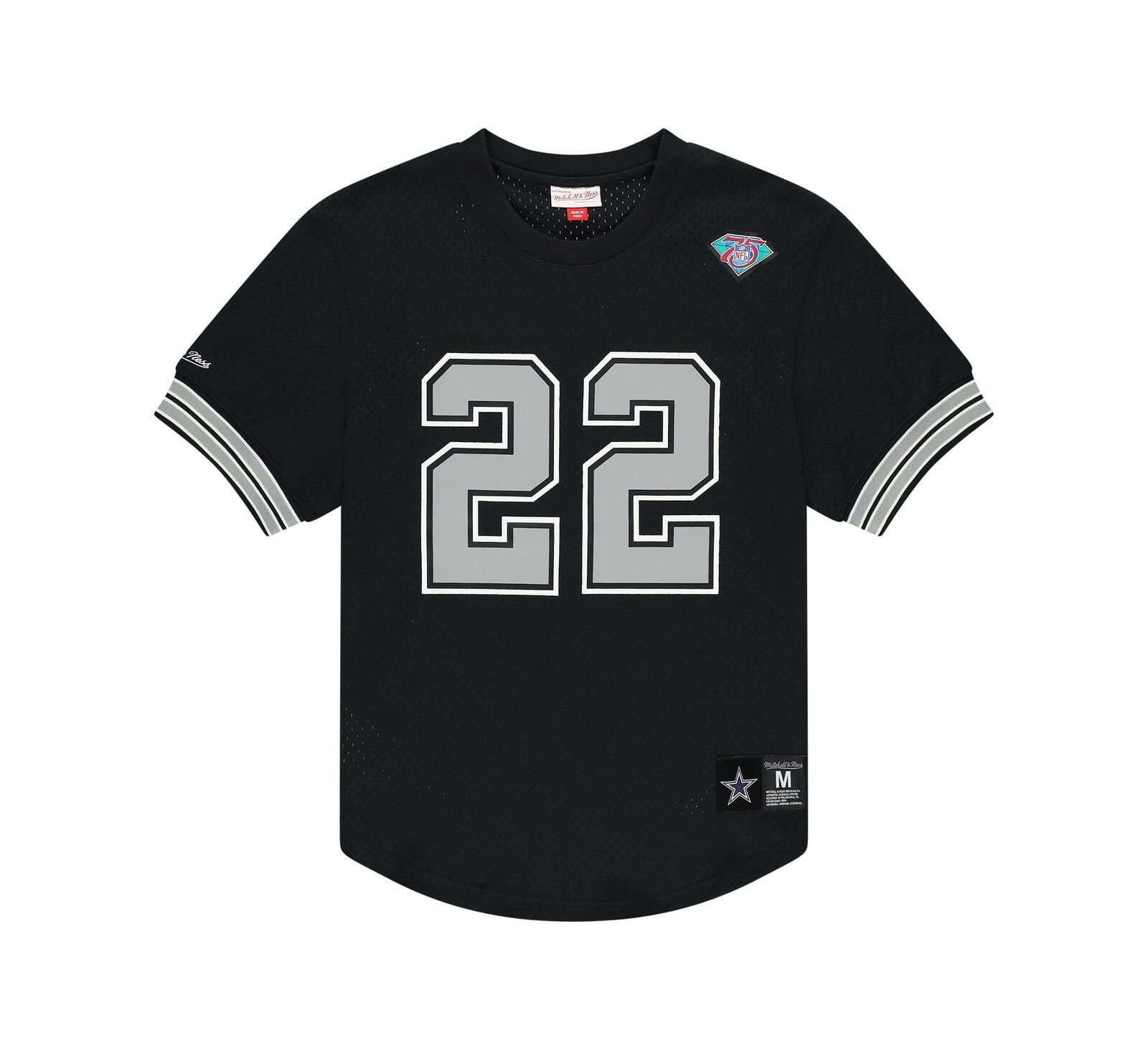 Мужская сетчатая футболка Mitchell & Ness Emmitt Smith Black Dallas Cowboys Retired Player Name & Number