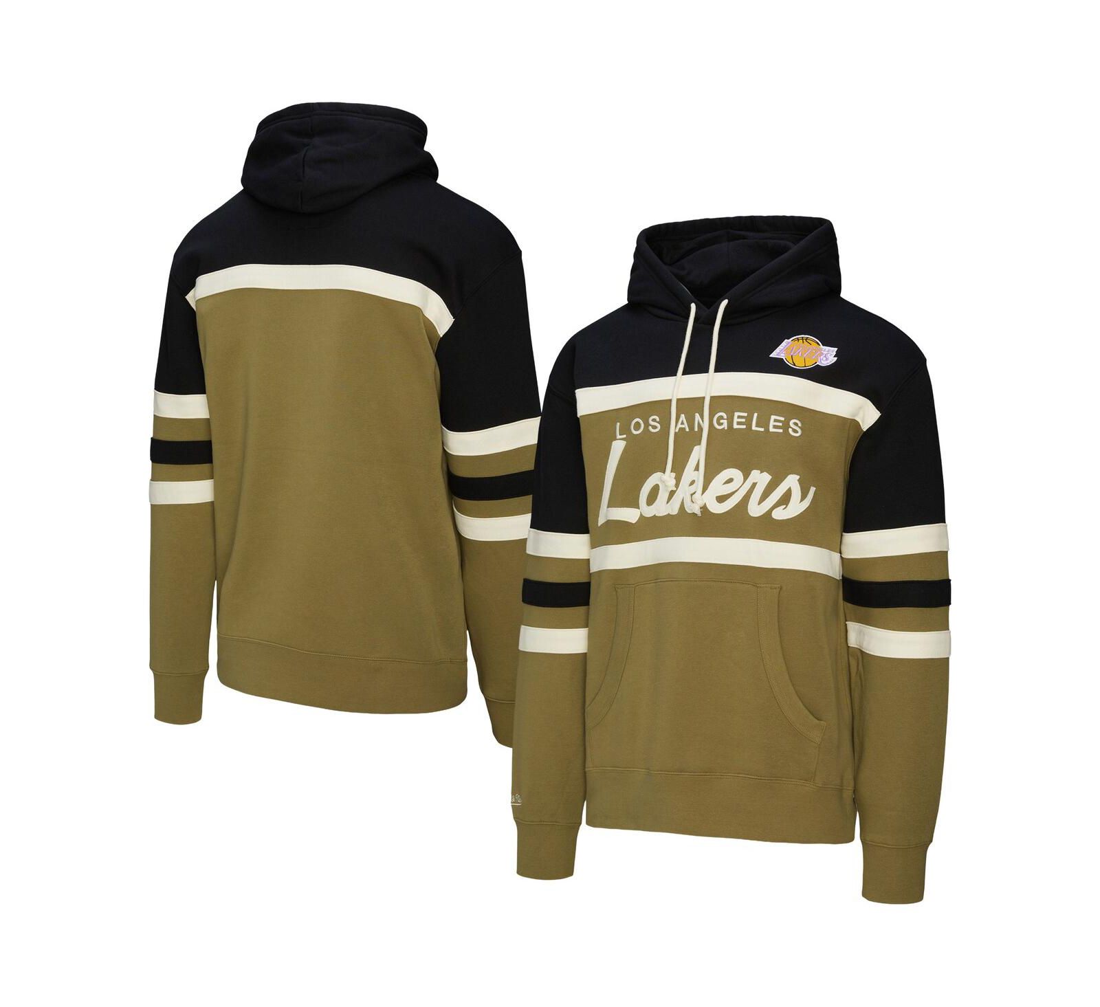 Мужское худи Mitchell & Ness Olive/Black Los Angeles Lakers Double Clutch Head Coach