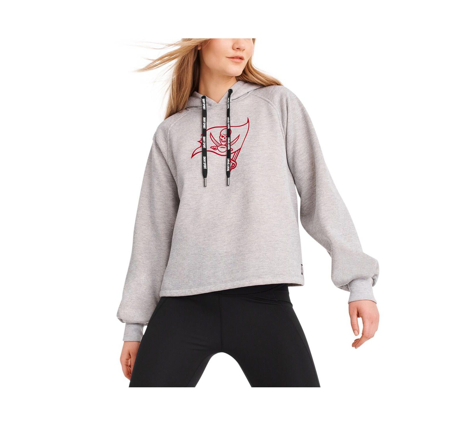 Женская толстовка DKNY Sport Heather Gray Tampa Bay Buccaneers Debbie Dolman Raglan Pullover Hoodie