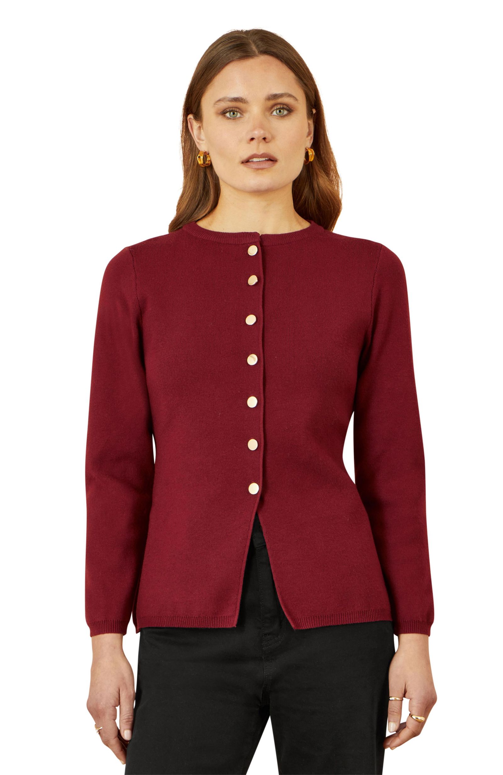 Yumi Women's Chic Peplum Button Up Cardigan