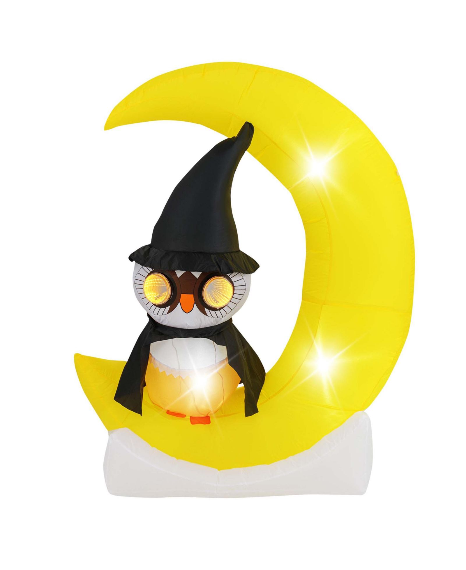 4.3 x 5.1 ft Inflatable Owl on Moon LED Lighted Halloween Decoration