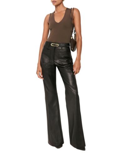 Женские брюки REISS Priya кожаные flared