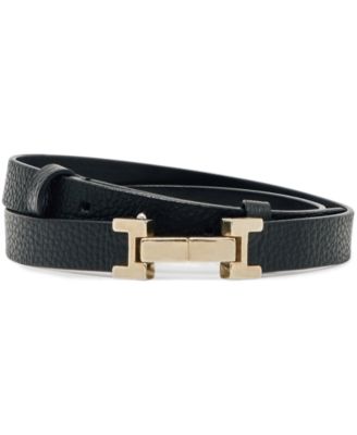 REISS Women's Leather Square Hinge Belt