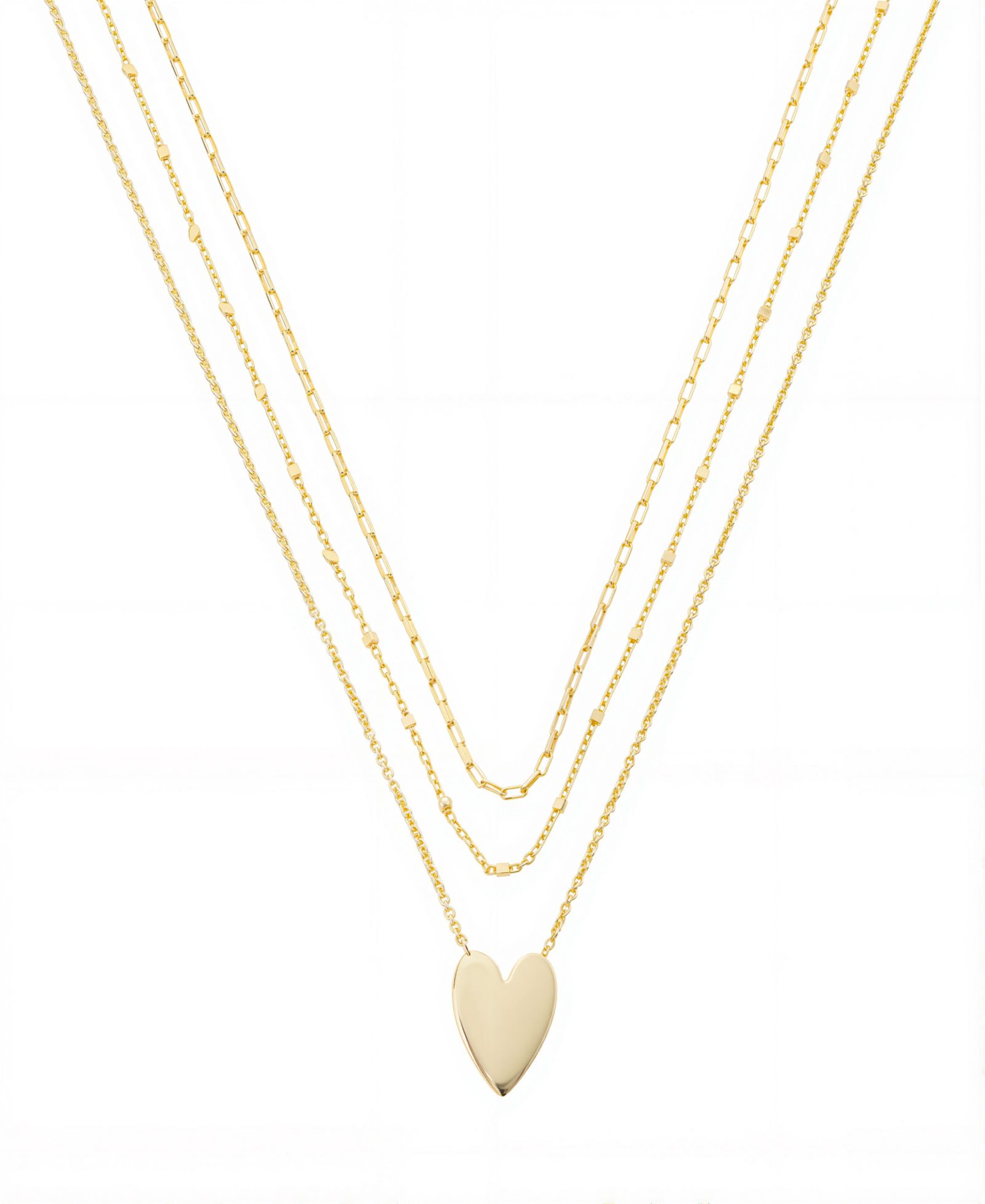 Набор из 2 ожерелий Unwritten Gold Heart Beads Chain Paperclip