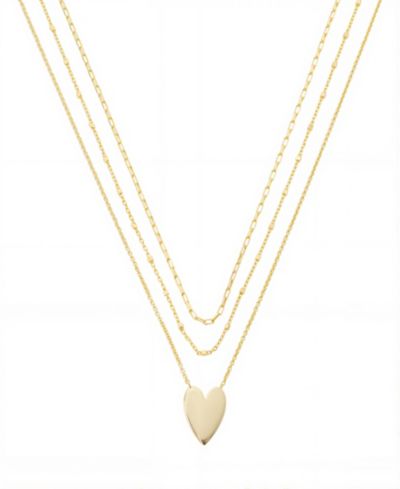 Набор из 2 ожерелий Unwritten Gold Heart Beads Chain Paperclip