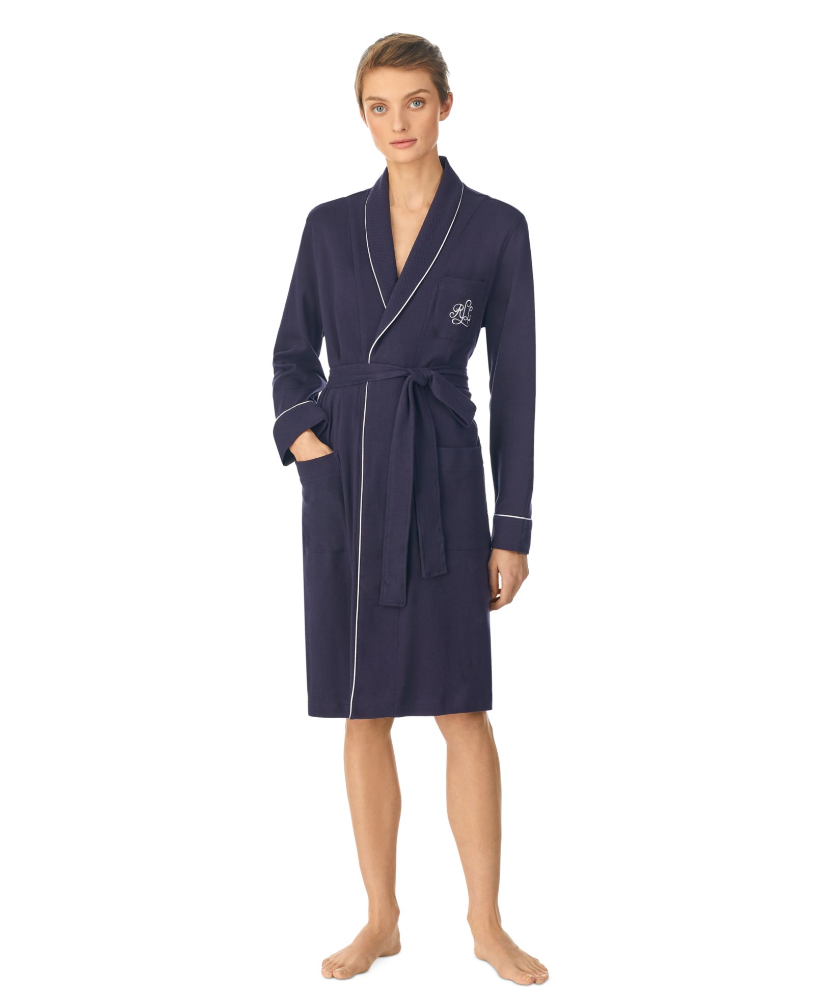 Lauren Ralph Lauren Quilted Shawl Collar Short Robe