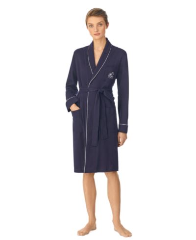 Короткий халат Lauren Ralph Lauren с воротником-шалью и стеганой отделкой