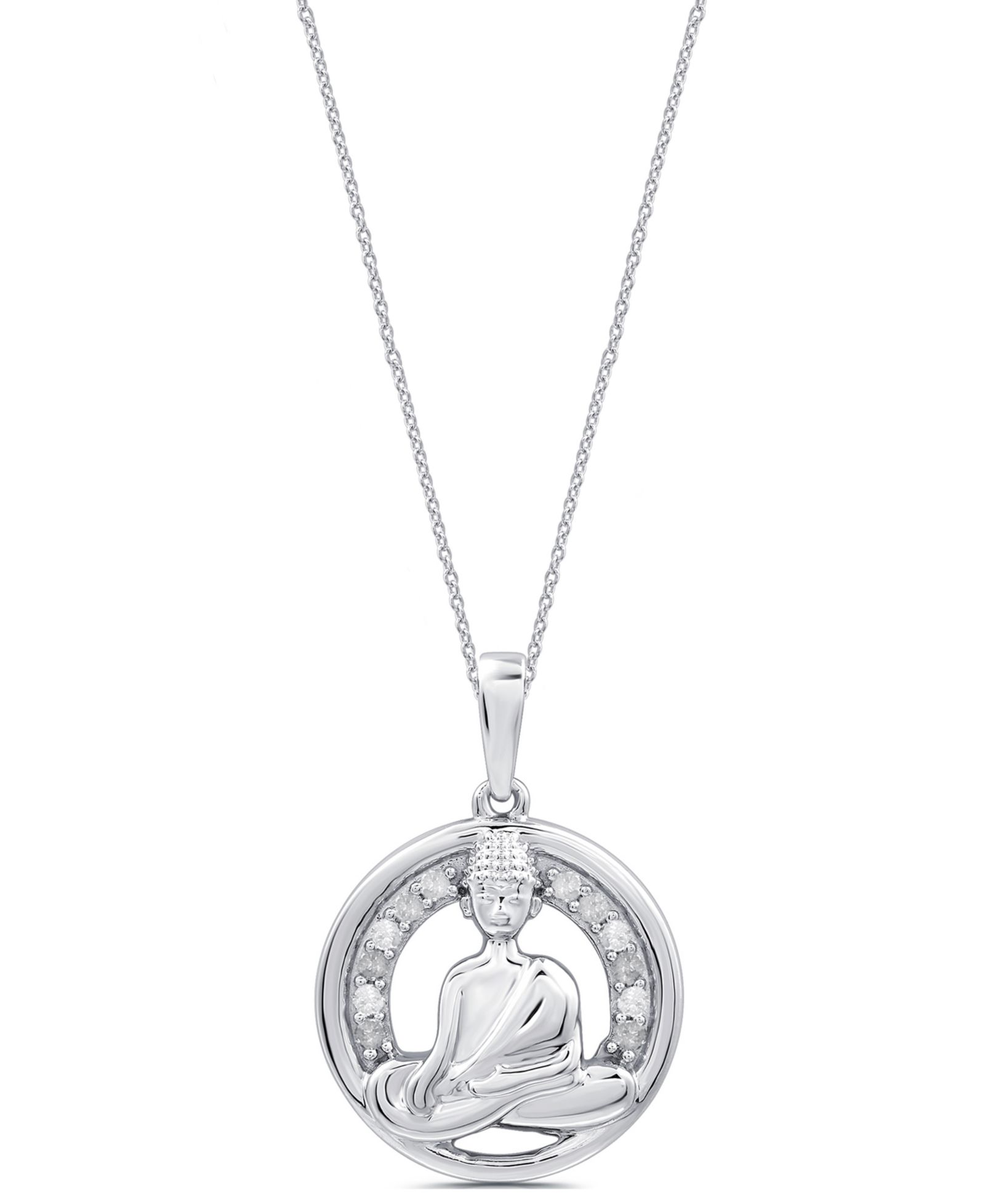 Подвеска-кулон Macy's Diamond Buddha в стерлинговом серебре