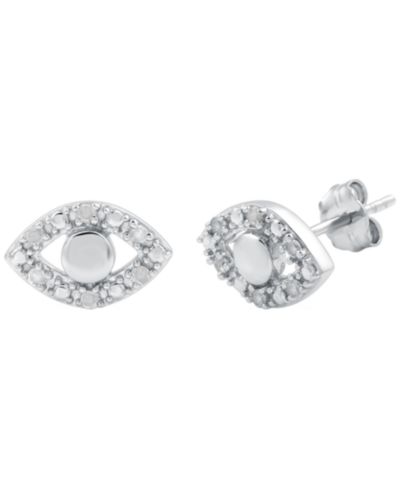 Macy's Diamond Evil Eye Earrings (1/10 ct. t.w.) in Sterling Silver