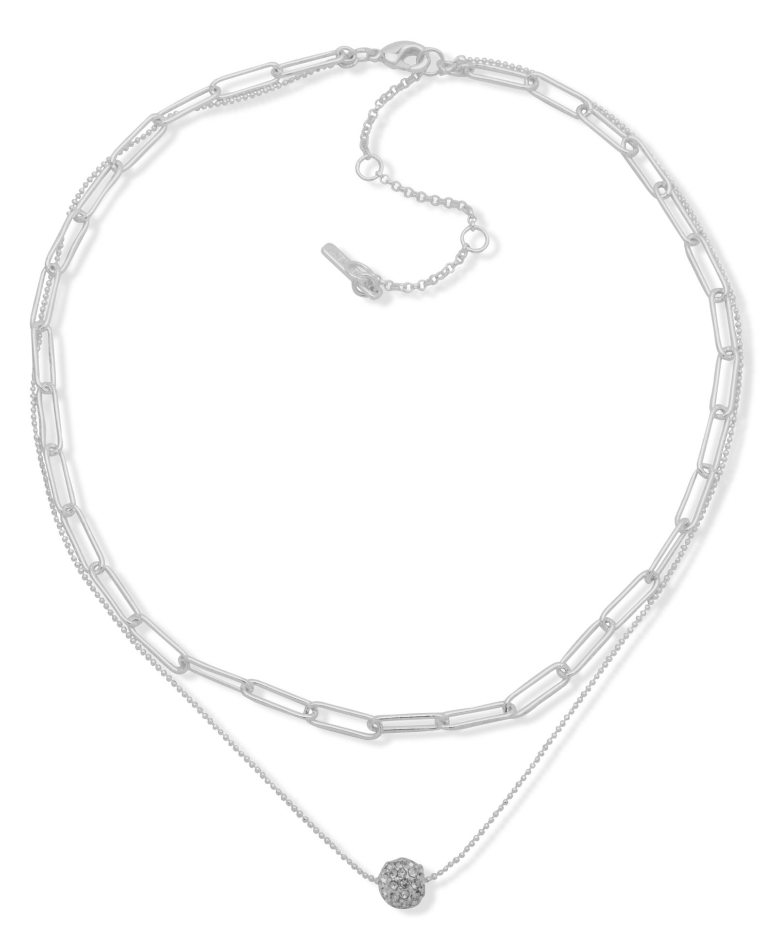Ожерелье Nine West Glass Silver-Tone Pave