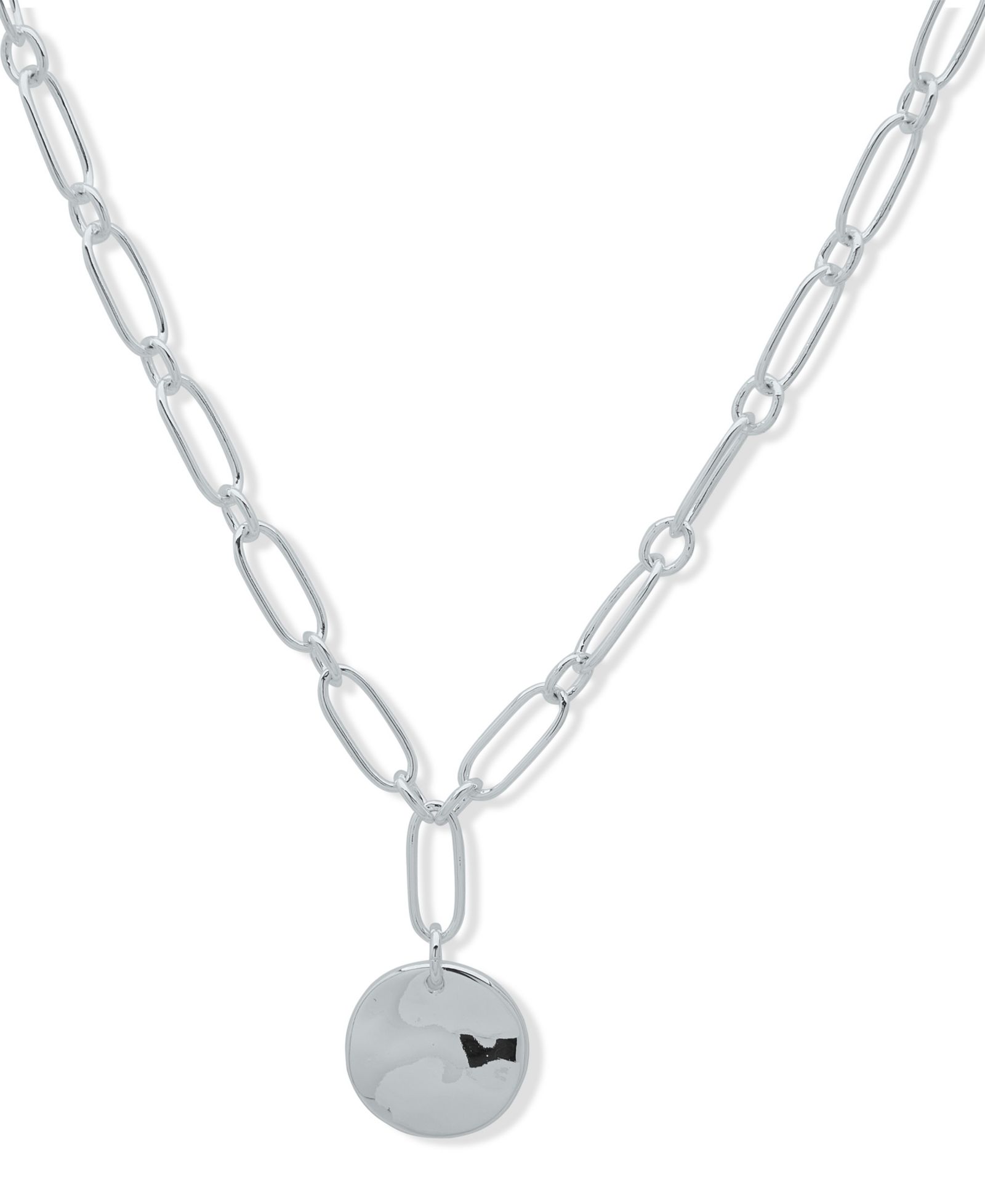 Nine West Wavy Texture Silver-Tone Pendant Necklace