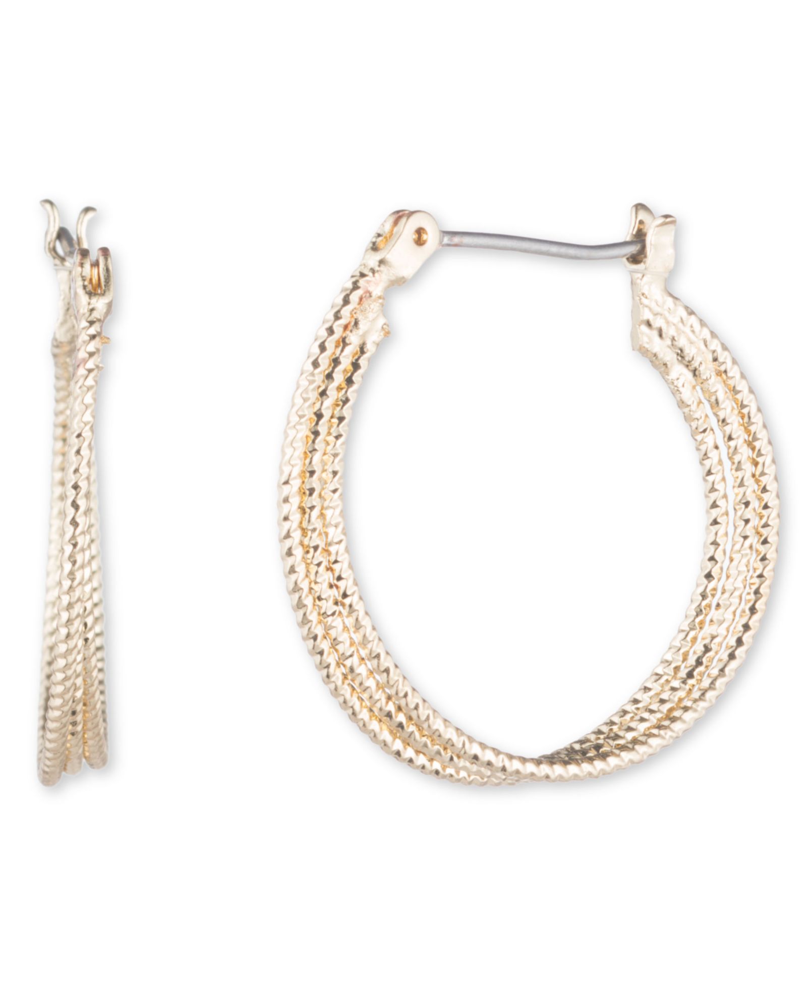 Золотистые серьги-кольца Nine West, средний размер