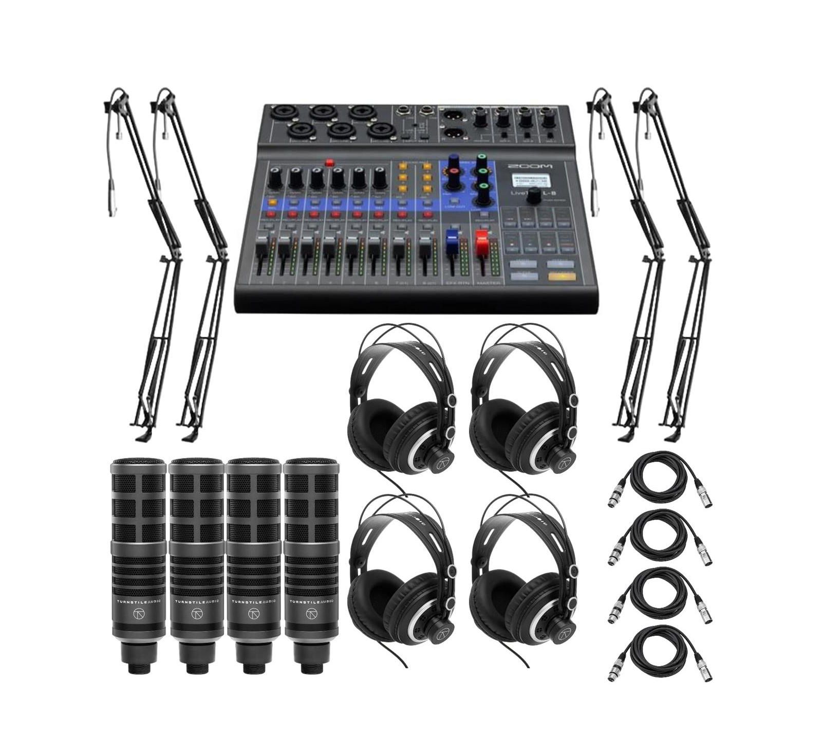 Цифровой микшер Zoom LiveTrak L-8 с 4 микрофонами