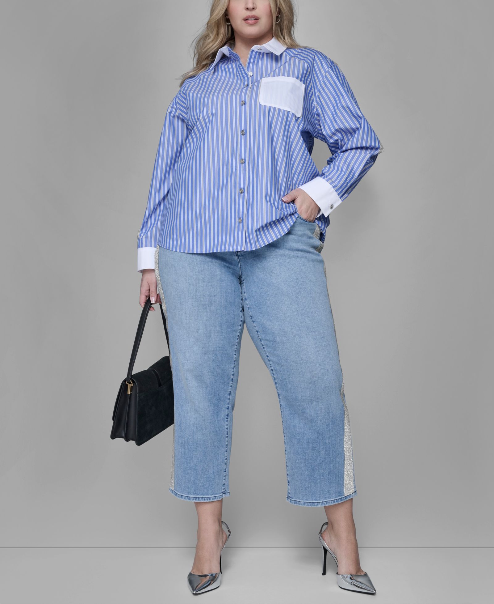 KARL LAGERFELD PARIS Plus Size Plus Size Hotfix Mid-Rise Jeans