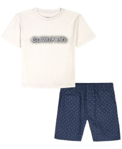 Calvin Klein Детский комплект из футболки с логотипом и шорт из поплина, 2-piece set