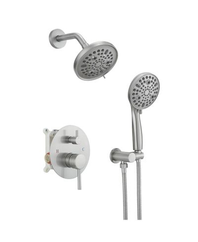 Greenspring Single-Handle 1-Spray Round Rain Shower Faucet Set with Rain Shower Head & Hand Shower  (Valve Included)