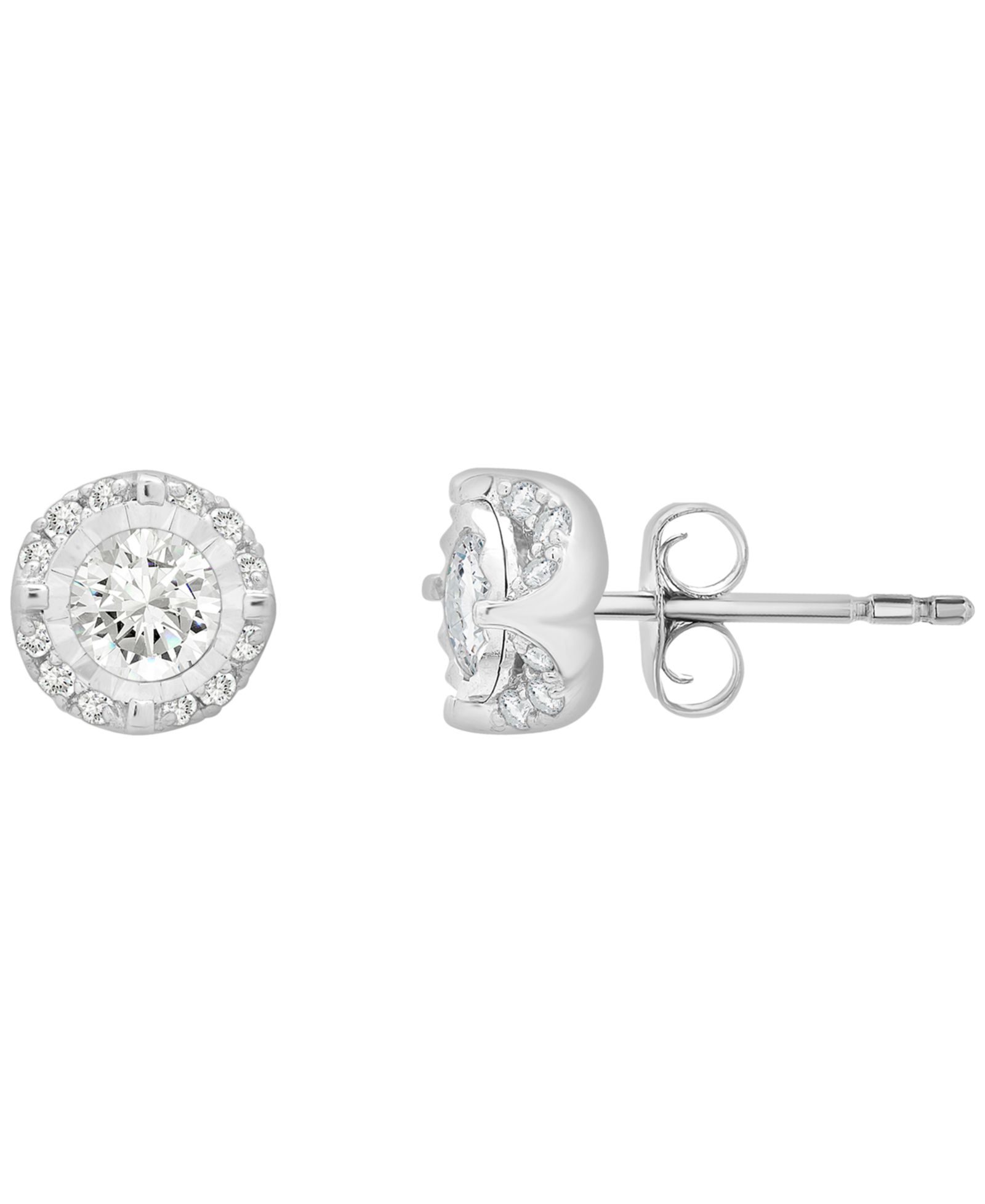 Macy's Diamond Halo Stud Earrings (3/4 ct. t.w.) in 14k White Gold
