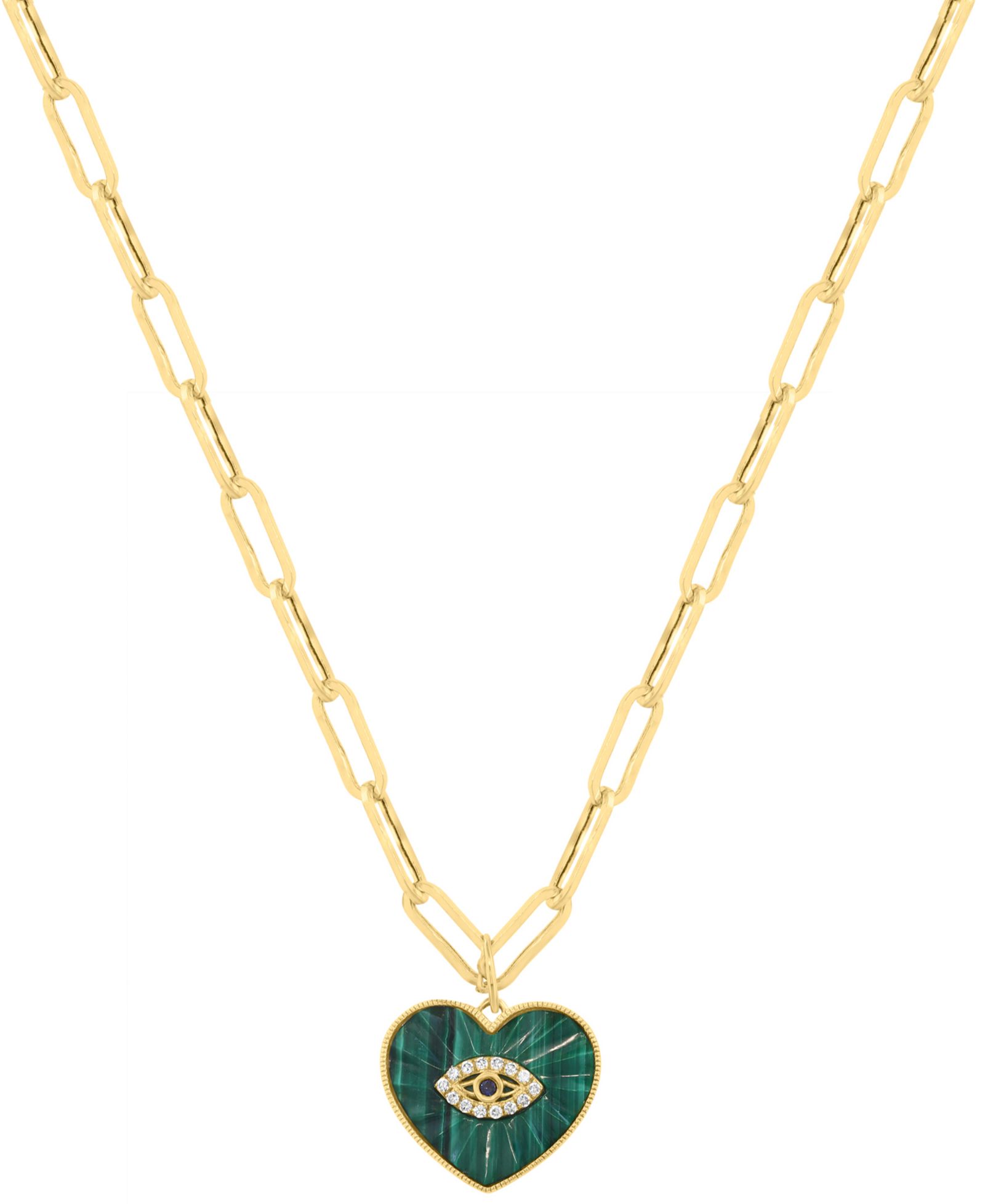 Подвеска EFFY Collection Diamond, Sapphire & Malachite в золоте 14k Yellow Gold