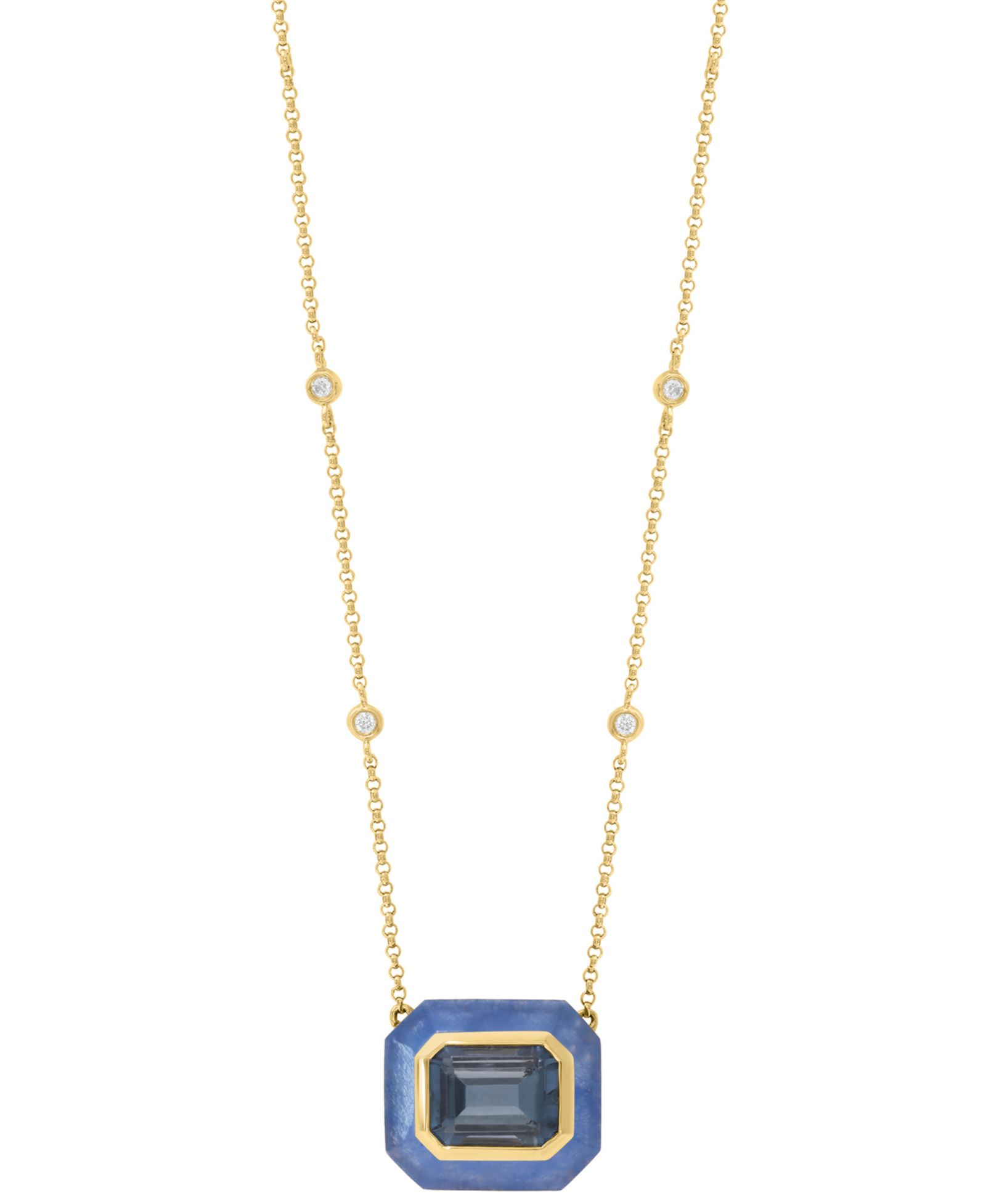 EFFY Collection ожерелье с бриллиантами и топазом в золоте 14k