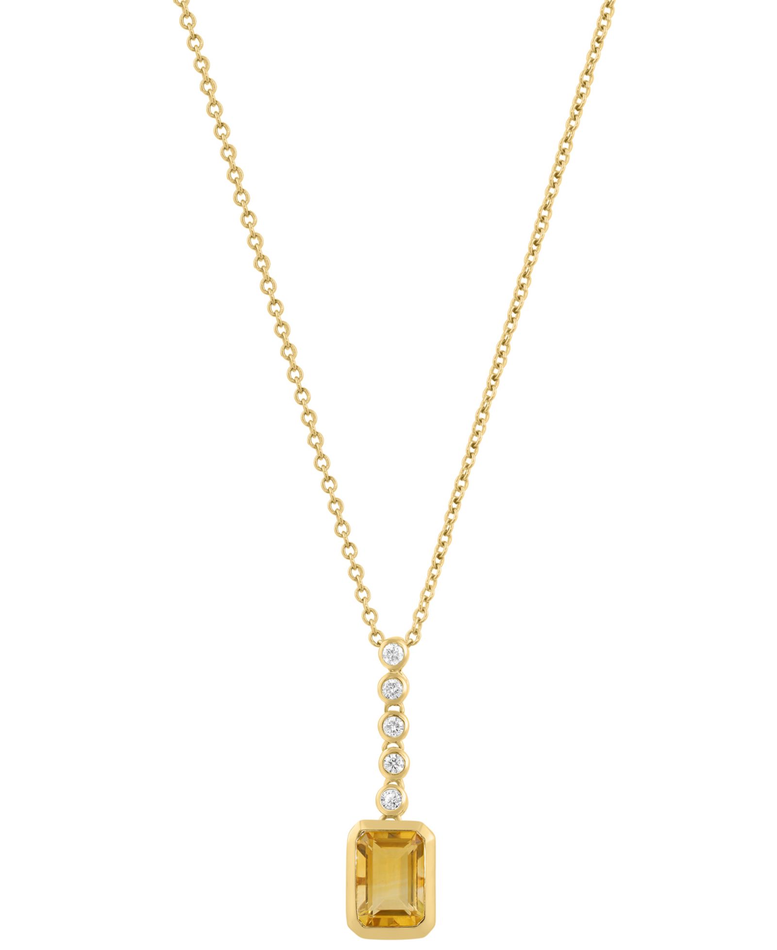 Подвеска EFFY Collection Diamond & Madeira Citrine в золоте 14k Yellow Gold