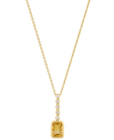 Подвеска EFFY Collection Diamond & Madeira Citrine в золоте 14k Yellow Gold