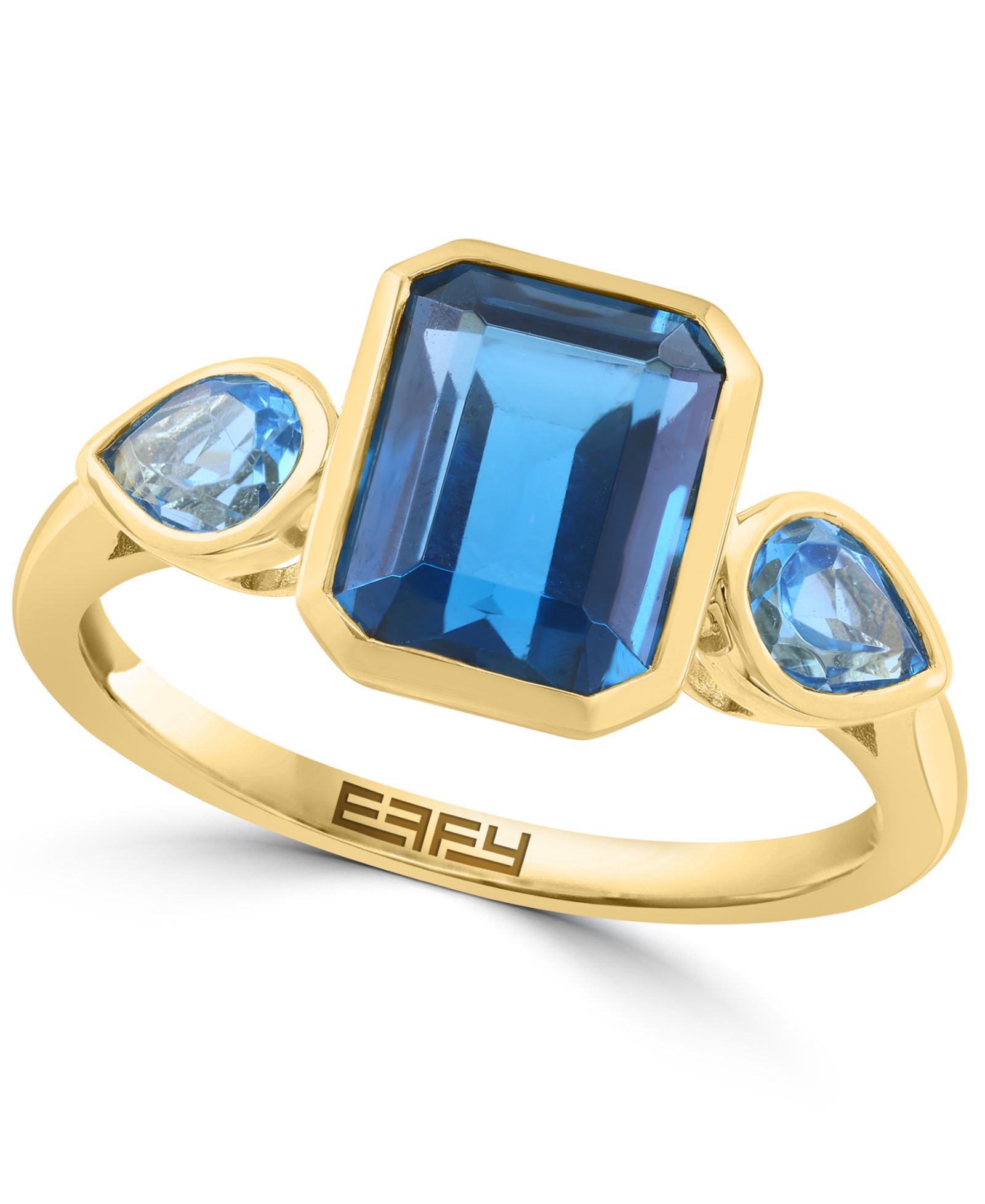 Кольцо EFFY Collection Blue (1/2 ct. t.w.) & London Blue Topaz (2-1/10 ct. w.) в 14k Yellow Gold