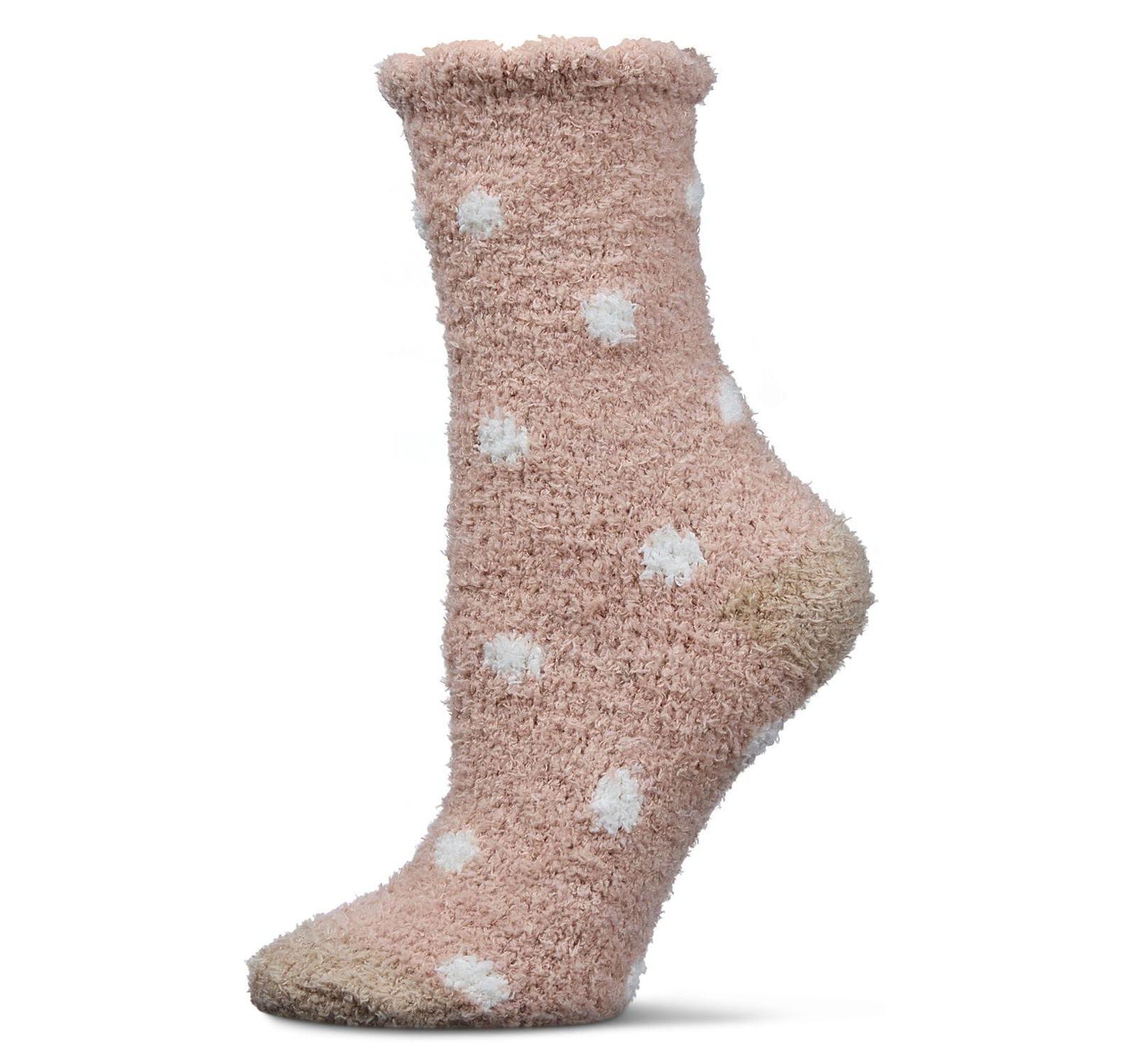 MeMoi Women's Polka Dot Marshmallow Cozy Crew Socks