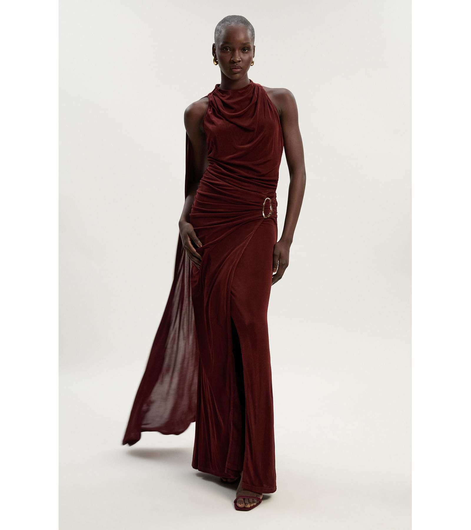 Женское платье Karen Millen Slinky Crepe High Neck Maxi