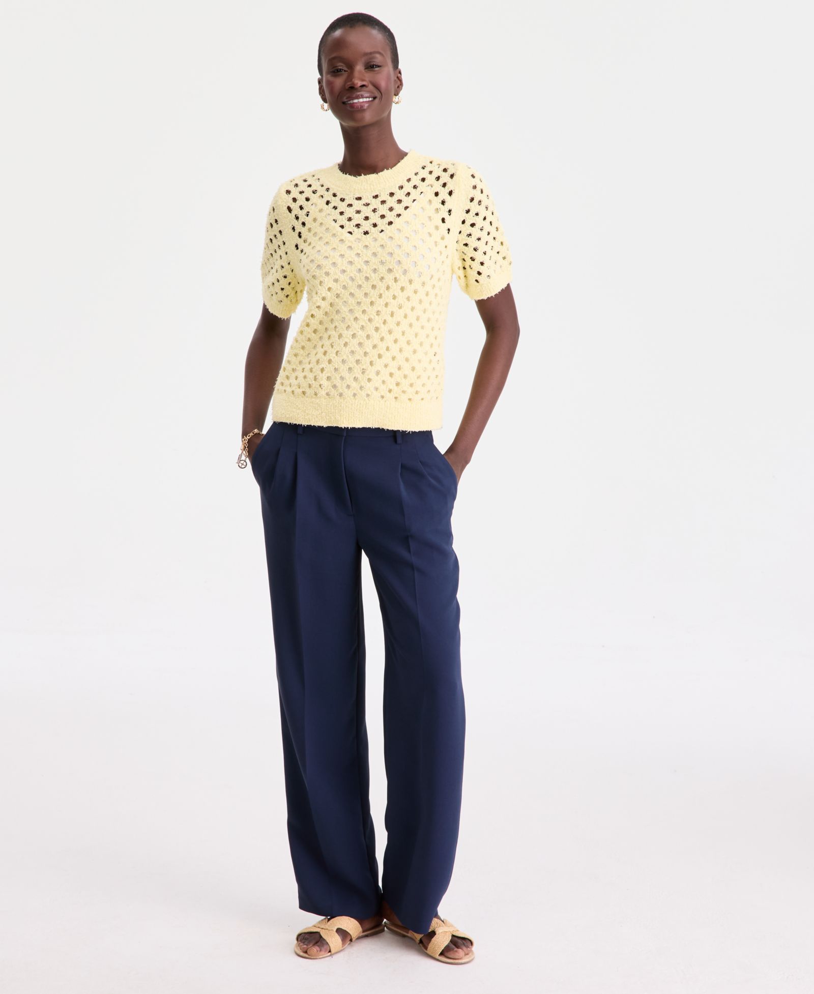 On 34th Women's High-Rise Polished Crepe Pleated Wide-Leg Trousers, Macy's Exclusive