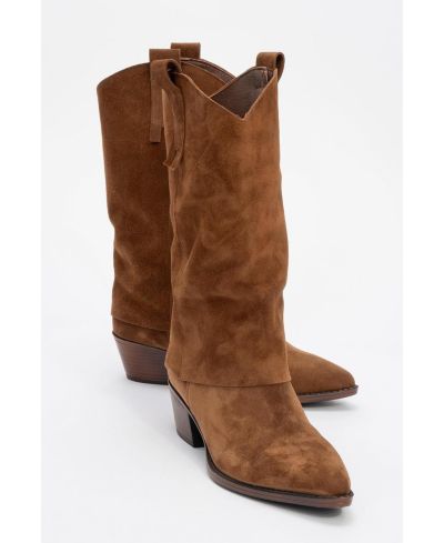 Forever & Always Shoes Teodora Leather Block Heel Boot (Women)